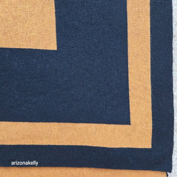 L'Agence Jake Bordered Stripe Cape Merino Wool Cotton Wrap - Picture 5 of 15